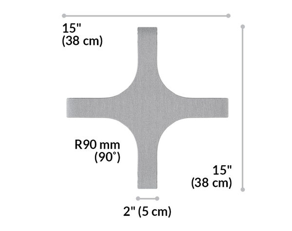 quickflex cubes x connection is fifteen inches wide and each leg is two inches deep